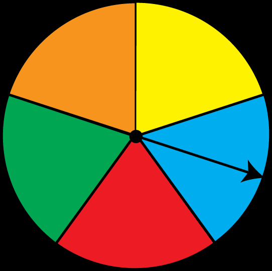 Spinner with colored sections
