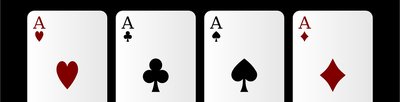 Four aces from a deck of cards
