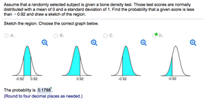 Probability less than z