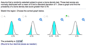 Probability greater than z