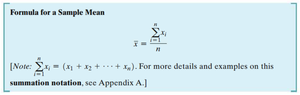 Formula for a Sample Mean