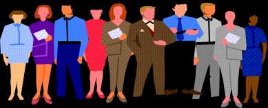 Group of people representing a population