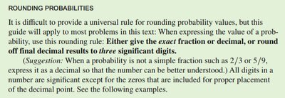 Rounding probabilities guidance