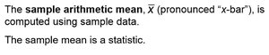 Definition of sample arithmetic mean