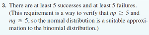 Requirement for at least 5 successes and 5 failures