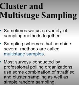 Cluster and multistage sampling explanation