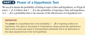 Power of a Hypothesis Test definition and explanation