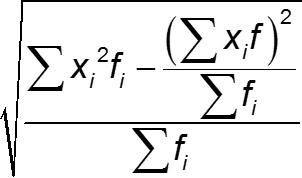 Computational formula for grouped data standard deviation