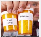 Test drug and placebo bottles