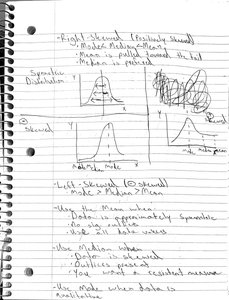Distribution shapes: right-skewed, symmetric, left-skewed