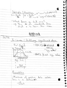 Normal distribution with z-score regions