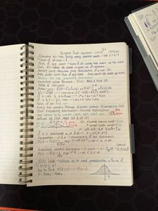 Normal distribution curve with mean and standard deviation
