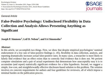 Undisclosed flexibility in data collection and analysis