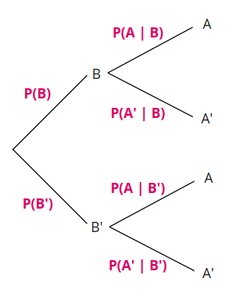 Probability tree diagram for conditional probability