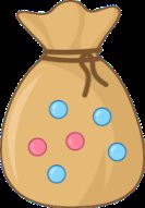 Bag of marbles illustration