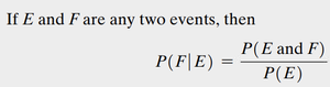 Conditional probability formula