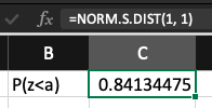 Probability notation on normal curve