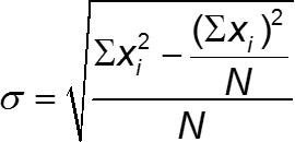 Computational formula for population standard deviation