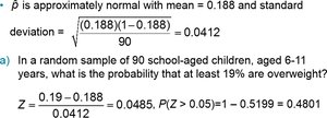 Probability calculation for sample proportion (shaded area)