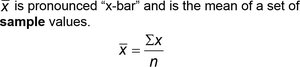 Formula for sample mean
