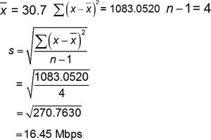 Standard deviation calculation example
