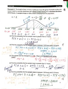 Normal curve with sample mean probability calculations