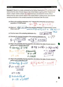 Sample proportion probability example