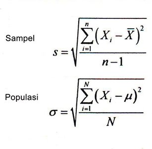 Rumus Standar Deviasi Deviasi