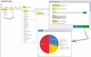 Pie chart construction in StatCrunch