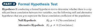 Formal hypothesis test for correlation
