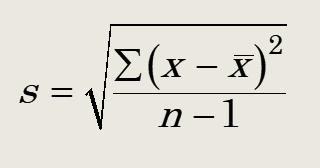 Formula for sample standard deviation