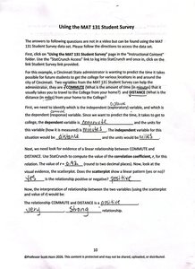Student survey regression and correlation example