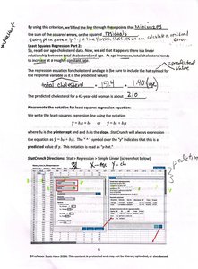 Regression prediction example with software screenshot