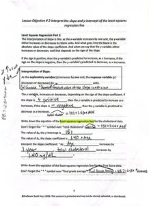 Interpretation of slope and y-intercept in regression