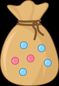 Bag of marbles representing discrete outcomes