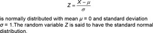 Z-score formula and standard normal distribution