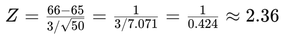 Z-test calculation example