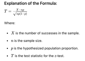 Explanation of the one-sample proportion z-test formula