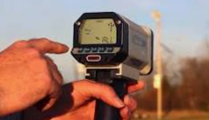 Radar gun measuring speed