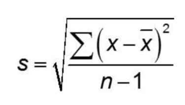 Formula for sample standard deviation