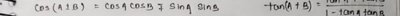 Cosine and tangent addition formulas