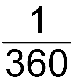 One degree as 1/360 of a complete rotation