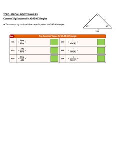 30-60-90 Triangle and Trig Values