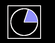 Sector of a circle with shaded area