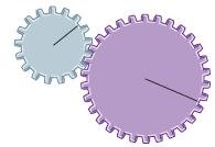 Two gears with different radii