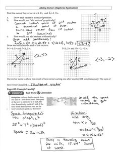 Adding vectors graphically and algebraically