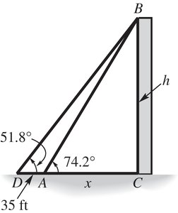 Triangle with two unknowns: height and base