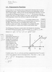 Right triangle in the coordinate plane with point P(x, y), showing sides x, y, and hypotenuse r